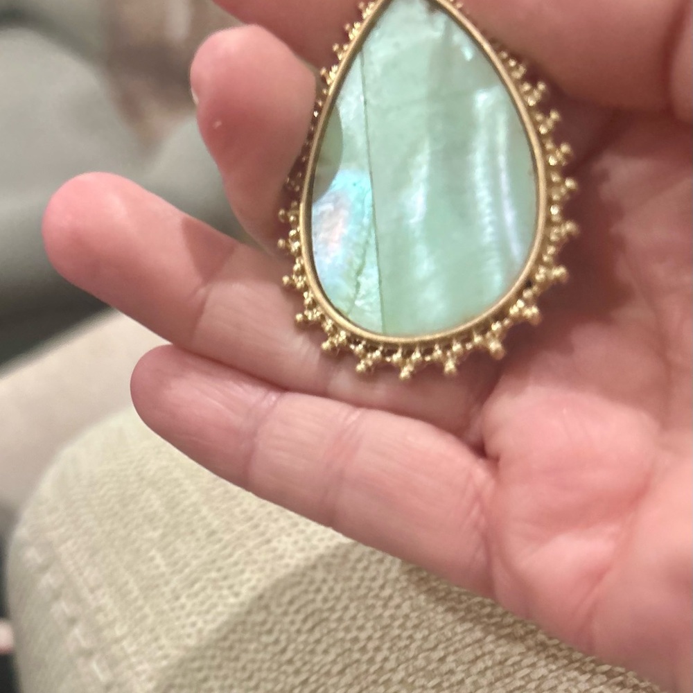 Elegant Gold and Blue Teardrop Earrings - Picture 2 of 2